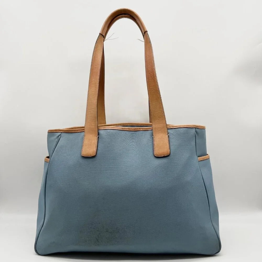 Coach Blue And Tan Fabric Diaper Bag 5975